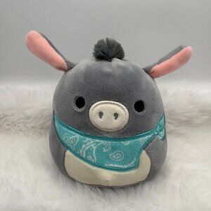 Jason the Donkey Squishmallows 4in Blue Bandana Grey White Stuffie (SKU: 626TO)